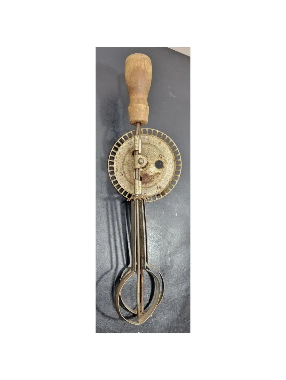 Vintage Antique Wood Handled Hand Mixer Egg Beaters Rustic - Lot of 2